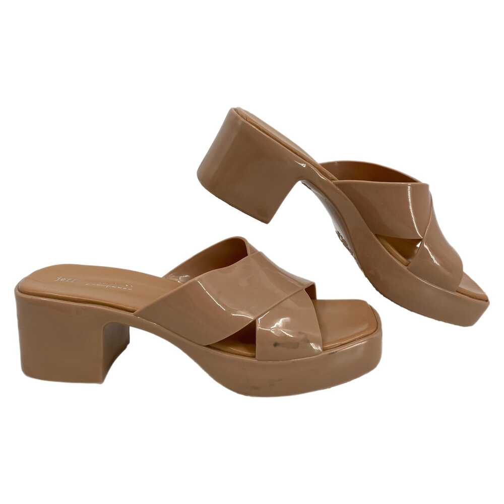 Jeffrey Campbell Tan Rubber Block Heel Sandals | Size 9